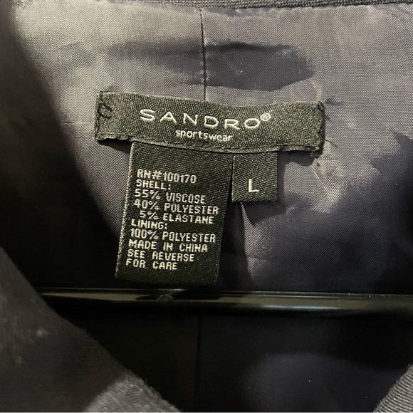 Sandro Sportswear Women’s Black Vicose Polyester Cardigan Jacket Large - Picture 8 of 9